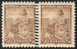 GJ.217, 1899 ½c. Liberty, Pair With DOUBLE VERTICAL PERFORATION In The Center, Very Nice! - Andere & Zonder Classificatie