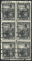 GJ.223, 1899 6c. Liberty, Block Of 6 Punched With Bulk Mail Cancel "INUTILIZADO", VF And Rare! The Low Values Of... - Autres & Non Classés
