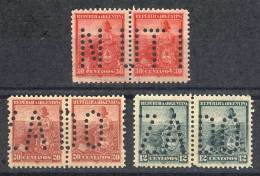 GJ.225 + 229 + 232, Pairs Cancelled With Perforated INUTILIZADO, Very Rare In The Low Values! - Sonstige & Ohne Zuordnung