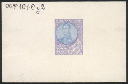 GJ.299, 1908 San Martín In Oval, DIE PROOF Of An Unissued 2P. Value, Blue And Light Lilac, Excellent... - Autres & Non Classés