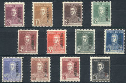 GJ.562/573, 1923 San Martín With Period (some Perforation Can Be 13½), The Complete Set Of 12 Values... - Other & Unclassified