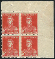 GJ.567, Corner Block Of 4, IMPERFORATE At Right, VF! - Andere & Zonder Classificatie