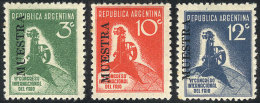 GJ.723/725, 1932 Congress Of Cold Techniques, The Set Of 3 Values With MUESTRA Overprint, Excellent Quality, Rare! - Sonstige & Ohne Zuordnung