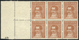 GJ.795CB, Block Of 6 With White Labels At Left, Mint No Gum, Very Nice! - Andere & Zonder Classificatie
