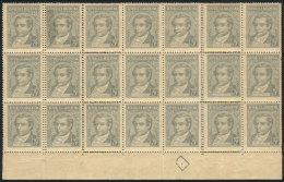 GJ.889, Block Of 21 With DOUBLE PERFORATION Variety In Several Areas, Fantastic! - Andere & Zonder Classificatie