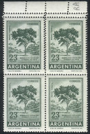 GJ.1311A, 23P. Quebracho Tree, Block Of 4 With DOUBLE PERFORATION Variety In The Top Half, VF. The Catalog Value Of... - Sonstige & Ohne Zuordnung