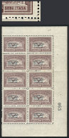 GJ.667, 1930 90c. Zeppelin With Green Overprint, Beautiful Block Of 10 (right Part Of The Sheet), One With Variety:... - Airmail
