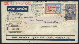 Airmail Cover Franked By GJ.718 + Another Value, The Address Was Cut Out But The Stamps Are Of VF Quality, Catalog... - Poste Aérienne