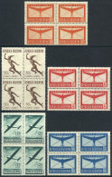 GJ.845/849, 1940 Stylized Airmail & Mercury, Complete Set Of 5 Values In BLOCKS OF 4, Very Fine Quality. The... - Luchtpost
