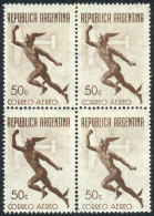 GJ.846, 1940 Mercury, Block Of 4 Of Excellent Quality, One With VARIETY: Black Mercury (bottom Left Stamp), Rare! - Luchtpost