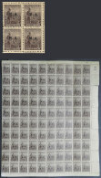 GJ.61, 1915 Plowman 2c. Unwatermarked With M.A. Overprint, Sheet Of 100 Stamps (left Sheet Margin Missing), It... - Officials