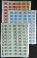 GJ.104/106, 1931 San Martín Typographed, The Cmpl. Set Of 3 Values With M.A. Overprint In COMPLETE SHEETS Of... - Service