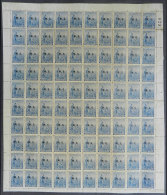 GJ.126, 1912 12c. Plowman On German Paper, Vertical Honeycomb Watermark, Complete Sheet Of 100 Stamps, Mint With... - Dienstzegels