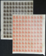 GJ.226/227, 1915 Plowman On Unwatermarked French Paper, The Cmpl. Set Of 2 Values In Sheets Of 100 (one Sheet... - Service
