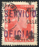 GJ.815, 20c. Eva Perón With Overprint Of The Subsecretaría De Comunicaciones, Used, VF Quality,... - Service