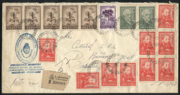 Registered Cover Used On 3/AU/1967, Franked With $70 (17 Stamps, 4 Different Values), VF Quality! - Service