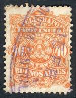 GJ.49, Province Of Buenos Aires 40c. Orange, Used, Fine Quality, Rare! - Telegraafzegels