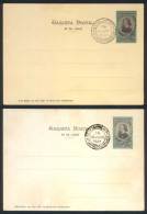 Postal Cards VK.23, 1901 2c. Mitre, 2 Cards With Different Views And/or Colors On Reverse. All Mint Unused, Some... - Postal Stationery
