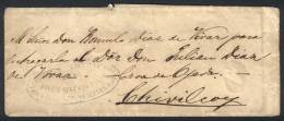 Cover Sent To Chivilcoy (circa 1861), With Green-blue Marking Of Stagecoach Mail "AGENCIA GENERAL Y CASA DE... - Andere & Zonder Classificatie