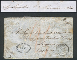 Entire Letter Dated GUALEGUAYCHÚ 3/NO/1861 And Sent To Lugano (Switzerland) With Transit Marks Of MONTEVIDEO... - Autres & Non Classés