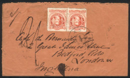 Cover Sent To England Franked With A Pair Of GJ.38 (10c.) Uncancelled At Origin. On Arrival It Received A Double... - Other & Unclassified
