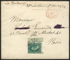 Cover Franked By GJ.50 With Sheet Margin With Printer Imprint, Sent From Buenos Aires To France On 23/NO/1880, Very... - Andere & Zonder Classificatie