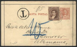 2c. Lettercard + 4c. Moreno, Sent From Gualeguaychú To Germany On 18/JA/1891, VF Quality! - Other & Unclassified