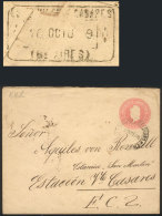 5c. Stationery Envelope Sent From "Sucursal Belgrano" To Estación Casares On 8/OC/1899, With Rare Arrival... - Andere & Zonder Classificatie