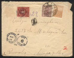 RARE COMBINATION: Cover Sent From Buenos Aires To USA On 17/JUL/1913, Franked With 4c. San Martín In Oval +... - Other & Unclassified