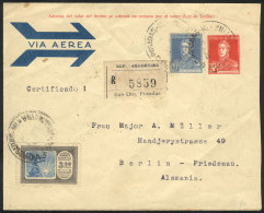 5c. Stationery Envelope For Airmail + GJ.654 (high Value Of The First Airmail Issue) + 20c. San Martín W/o... - Other & Unclassified