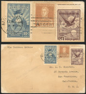 Airmail Cover Sent To USA On 19/FE/1930 (NYRBA FIRST FLIGHT Buenos Aires - Miami), Franked With 65c. Including An... - Other & Unclassified