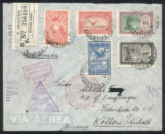 Registered Cover Sent By ZEPPELIN From Buenos Aires To Germany On 29/JUN/1934, Nice Postage, VF Quality! - Andere & Zonder Classificatie