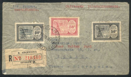 Registered Airmail Cover Sent From Buenos Aires To Czechoslovakia On 9/MAR/1935 Franked With 1.35P. Including The... - Andere & Zonder Classificatie