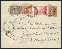Registered Cover Franked With 37c., Sent To Buenos Aires On 21/AU/1940, With Rare Blue Cancel Of ALEJO LEDESMA... - Other & Unclassified
