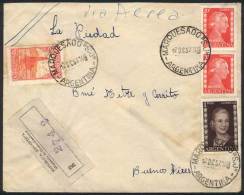 Cover With Nice Postage Of $1.90 Sent By Registered Mail To Buenos Aires On 12/DE/1952, With Rare Postmark Of... - Andere & Zonder Classificatie