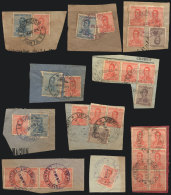 Several Hundreds Old Stamps Used On Fragments, Completely Unchecked Lot, It May Include Good Watermarks And Scarce... - Collections, Lots & Series