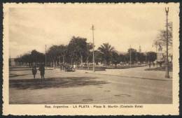 LA PLATA (province Of Buenos Aires): San Martín Square (Eastern View), Ed. Moroni, Circa 1920, Unused, VF! - Argentine