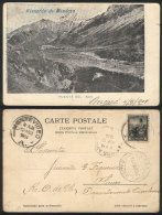 Incan Bridge, Souvenir PC Of Mendoza, Sent To Sauce (Uruguay) In AP/1904, With Several Postal Marks On Back, Fine... - Argentina