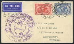 MAY/1931 First Flight Melbourne - Launceston, Cover Of Excellent Quality! - Covers & Documents