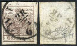 Yv.4b (Sc.4a), 1850 6Kr. On Horizontally Ribbed Paper, VF - Other & Unclassified