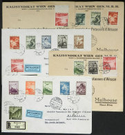 5 Covers Sent To France In 1935 And 1936, With Nice Postages Of Airmail Stamps, Excellent Quality! - Covers & Documents