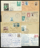 32 Postcards, Many Sent To Argentina, All With Special COMMEMORATIVE POSTMARKS, Some Of Them Very Scarce And ... - Brieven En Documenten