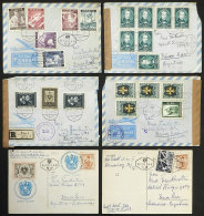 18 Covers Sent To Argentina Between 1951 And 1957, Franked With Good Stamps, And All With Postmark Of FIRST DAY OF... - Covers & Documents
