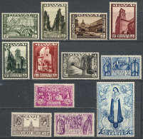 Sc.B132/B143, 1933 Orval Abbey, Cmpl. Set Of 12 Mint Values (some MNH), Fine To Excellent Quality, Catalog Value... - Other & Unclassified