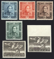 Sc.386/9 + C12, 1949 Stamp Centenary, The Set Of 5 Values MNH + The Airmail Stamp Imperforate (and Without Gum), VF... - Other & Unclassified