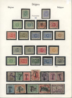 BACK OF THE BOOK: Collection On Pages Of Newspaper Stamps, Postage Dues, Official Stamps, Telegraph, Telephone, And... - Verzamelingen