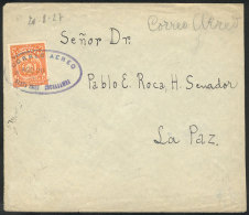 20/AU/1927 Cover Franked With 50c. And Flown Between Santa Cruz And Cochabamba, Final Destination La Paz, VF... - Bolivië