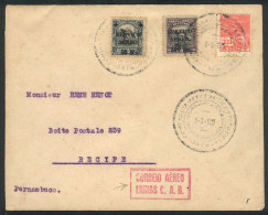 1/MAY/1930 Natal - Recife, First Flight By C.A.B., With Special Cancels, And Arrival Backstamps, VF Quality! - Briefe U. Dokumente