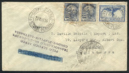 Cover Flown By Zeppelin, Sent From Pernambuco To England On 23/AU/1934, Friedrichshafen Transit Backstamp Of 28/AU,... - Brieven En Documenten