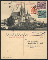 Postcard With Nice Postage, Flown Between BRNO And WARSZAWA (Poland) On 2/NO/1927, VF Quality! - Covers & Documents